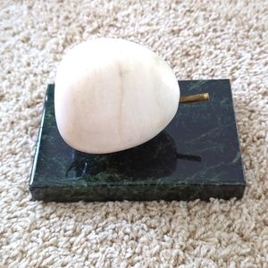 Vintage Alabaster Pear on Base Paperweight Decoration